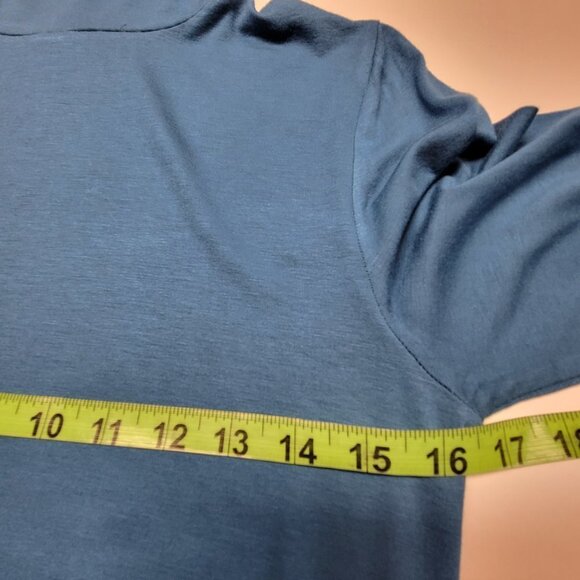 𝅺BLUE Long Sleeve Lightweight Stretchy Comfy Turtleneck Tunic- Size L/G - Picture 6 of 8